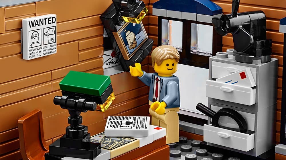 Het interieur van het detectivekantoor van LEGO, de set die ik best had willen hebben (maar zeker niet koop tijdens No Spend November 2019)